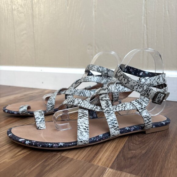 Cabi Leather Athena Snakeskin Gladiator Sandals - Picture 3 of 11
